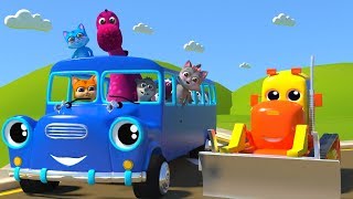 Short Compilation with Wheels on the bus Mighty Machines Song & Other favorite nursery rhymes