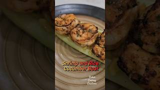 Shrimp and Rice Cucumber Boat #shrimp #recipe #Cucumber