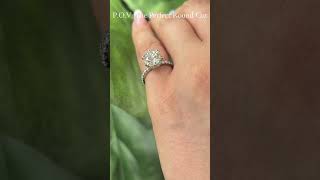 Round Cut Hidden Halo Pave Style Moissanite Engagement Ring 💍 ♥       #moissanitering