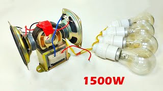 Amazing 220V Free Electricity  1500W Generator Use Speaker Fan Motor & Transformer