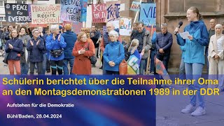 Schülerin bedankt sich für den Einsatz zum Erhalt der Freiheit | Bühl, 28.04.2024