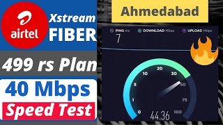 Airtel Xstream Fiber 40 Mbps Speed test - 499 rs plan