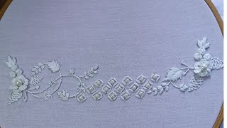 White embroidery design/Borderline embroidery/Hand embroidery- Leisha's Galaxy embroidery.