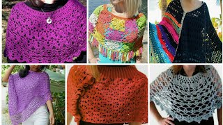 Extremely Gorgeous 😍😘 Crochet cotton yarn ponchos /cover-up / Cap shawl sexy designs /granny Square