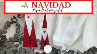 🌿 Papá Noel con madera reciclada de palet. Reciclaje, DIY, Adornos navideños