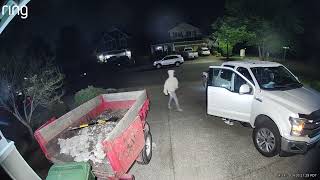 Car break-ins Newberg Oregon.  2 suspects breaking into my truck.