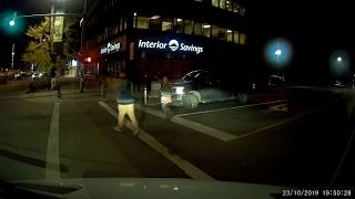 Pedestrians who do dumb things - Trying to cross the street