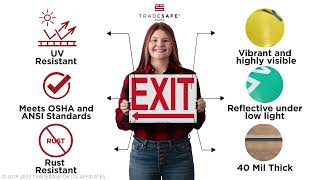 Exit (Left Arrow) Aluminum Sign - Aluminum Exit Sign | TRADESAFE