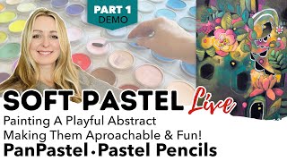 Creating A Playful Abstract Painting - LIVE Soft Pastel Art Demo -🎨 Using PanPastel & Pastel Pencils