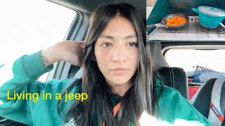 Living in a Jeep: cooking pasta + day in the life