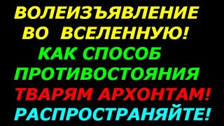 Волеизъявление  во вселенную, как способ противостояния архонтам, для распространения блогерами