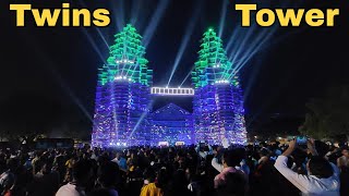 आसनसोल मे बना /मलेशिया का Twins Tower || देखने उमडा लाखो का भीड || Durga Puja Pandal 😱