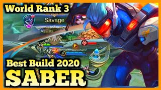 SABER BEST BUILD 2020, TOP GLOBAL SABER , MOBILE LEGENDS, SEASON 17 GAMEPLAY, MLBB