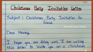 Christmas Party Invitation Letter in English || @PowerliftEssayWriting || Invitation Letter