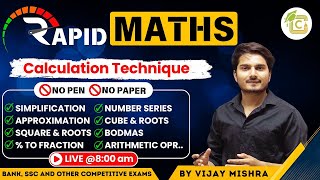 Bank Exams | Speed Maths | Simplification | Number Series | Quadratic | Arithmetic & DI Vijay Mishra