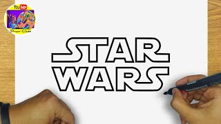 HOW TO DRAW STAR WARS | EAST STEP BY STEP | DRAWING STAR WARS LOGO TUTORIAL