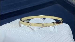 Cartier Love Bracelet Small Model 18K Yellow Gold With 10 Diamonds B6047817