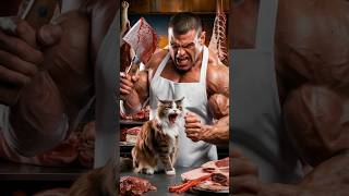 the butcher wants to kill the cat #catvideos #cat #catlovers