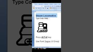 Steam 🚂 Locomotive Symbol in MS word  #viral #msword #wordtipsandtricks