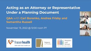 Acting as an Attorney or Representative under a Planning Document (Recorded Webinar)