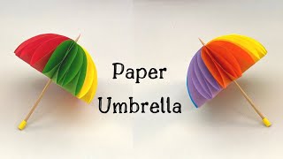 How to make paper umbrella / easy paper crafts for kids