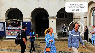 "KEEP AWAY FROM THE ARCHES!" King's Guards Shouts at Rude Tourists at Horse Guards in London