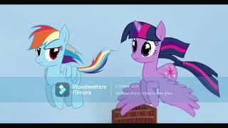 Rainbow Dash and Twilight Sparkle meet Henry, Gordon, and James