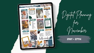 Digital iPad plan with me || November 21 - 27 GoodNotes Plan with me || iPad planning || stickers