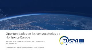 Oportunidades en las convocatorias de Horizonte Europa de la EUSPA