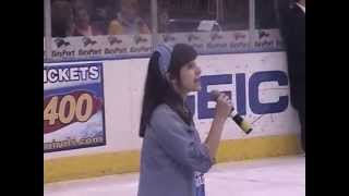 Elizabeth Hughes, 13 years old, sings "Roar" at Norfolk Admirals Hockey Game, Scope Arena