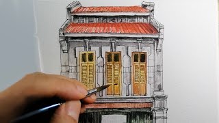 Watercolour - Heritage Nanyang House