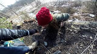 Off-road climbing while backpacking