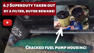 6.7 liter Superduty oil change gone wrong| there went $400| buyer beware!