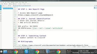 How to Register Open Journal Systems (OJS) Articles With Crossref Using Crossref Web Deposit Form