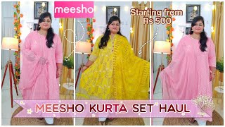 Meesho Plus size kurta set haul || Embroidered and Festive Kurta Sets Starting 500