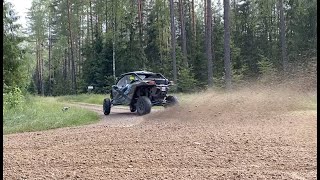 Can Am Maverick Turbo X3 220KM TOP SPEED on forest trails and Crash