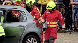 Cardiff 999 day road collision display sept 7th 2024 2nd video