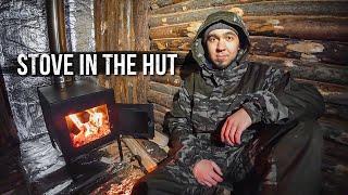 Building my log cabin in the woods. Stove in the hut. Part 12.