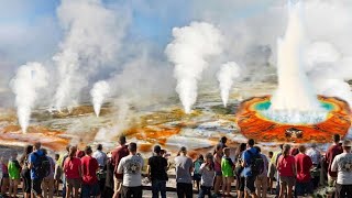 Horrifying today: Lots of trash blasted into the air, after 3rd eruption Yellowstone's Giant Geyser