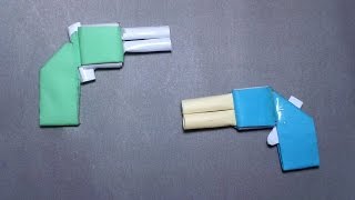 | DIY | How to make a paper '' MİNİ GUN '' that shoots rubber band- EASY TUTORİAL !!