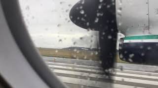 Take off from SEA on an Alaska Airlines Q400