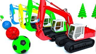 Crawler Excavator toy play sports games with balls and other videos for kids