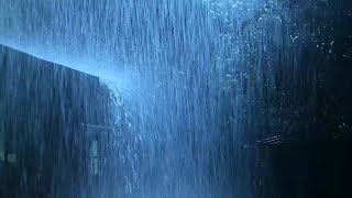 Rain on the Roof - Fall Asleep Instantly with Heavy Thunderstorms and Thunder Sounds at Night