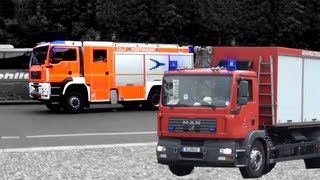 Einsatzfahrt WLF-Gefahrgut und RW3 (Berliner Feuerwehr) am Brandenburger Tor