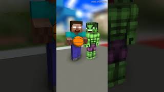 HELP Herobrine Hulk vs Spiderman vs Iron Man - minecraft animation #shorts