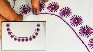 Hand Embroidery Neckline Design for Suits / Kurtis / Blouse | Beads Work Embroidery Design