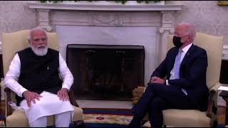 PM Narendra Modi meeting President Biden at the White House