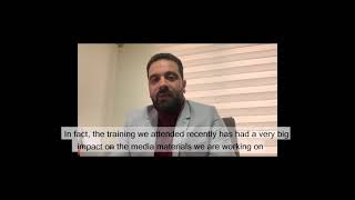 JHR trainee Mohemmed Namous gives his testimonial of training for Syrian journalists in Turkey