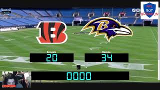 Cincinnati Bengals Vs Baltimore Ravens Live Reaction and play by plat Commentary