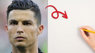 Drawing Cristiano Ronaldo Portrait | Step by Step Tutorial for Beginners